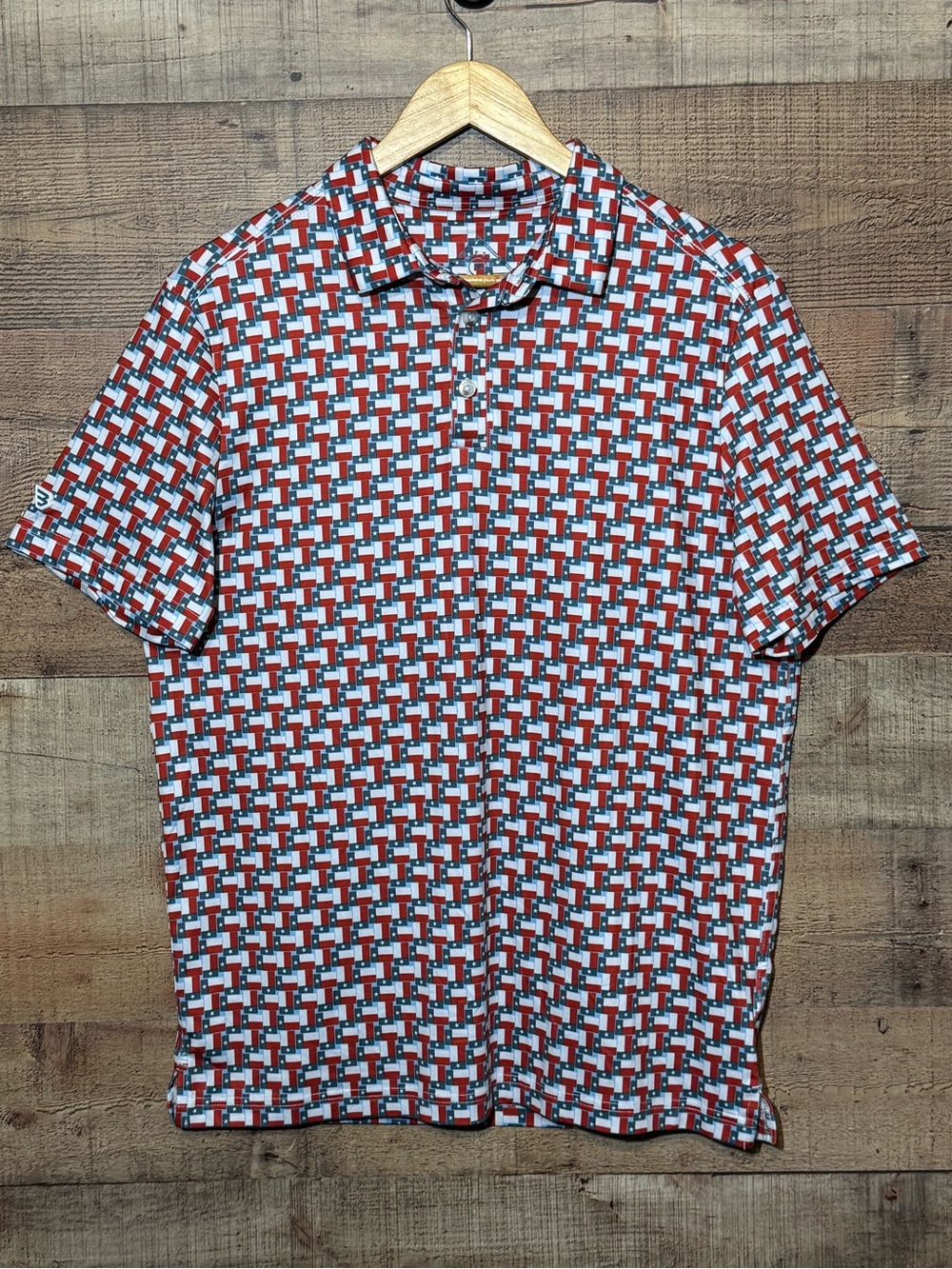 Burlebo Perfomance Polo Texas Flag Men’s size Medium